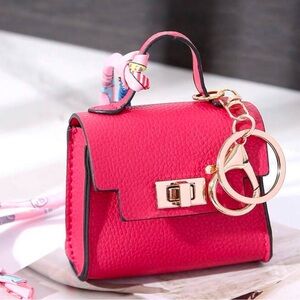 Mini bag charm keychain - pink